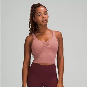 Pink Lululemon Gathered Front Align Tank